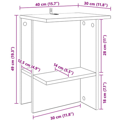 Konferenční Stolek 2 Pcs Dub Artisan 40 X 30 X 49 Cm