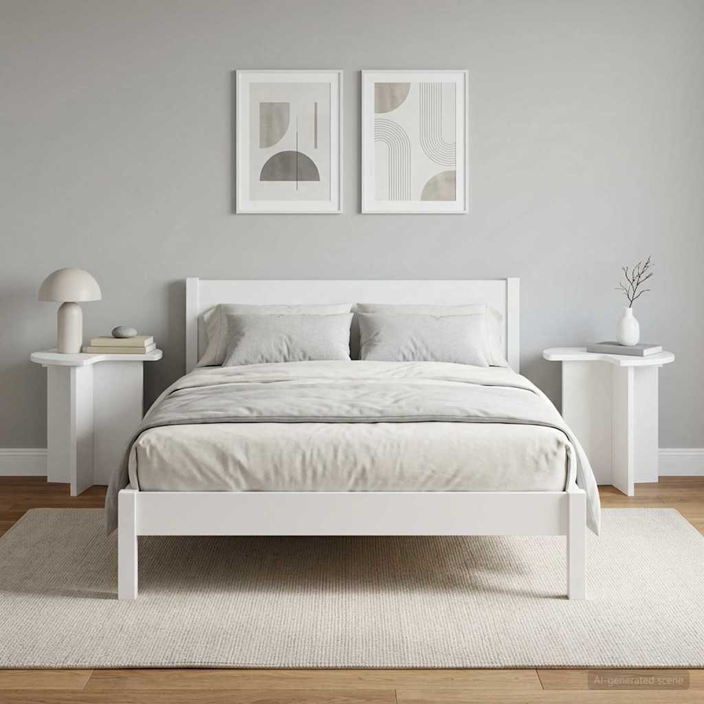 Boční Stůl S Úložištěm 2 Pcs Bílá Ø 39 X 38 Cm Kompozitní Dřevo