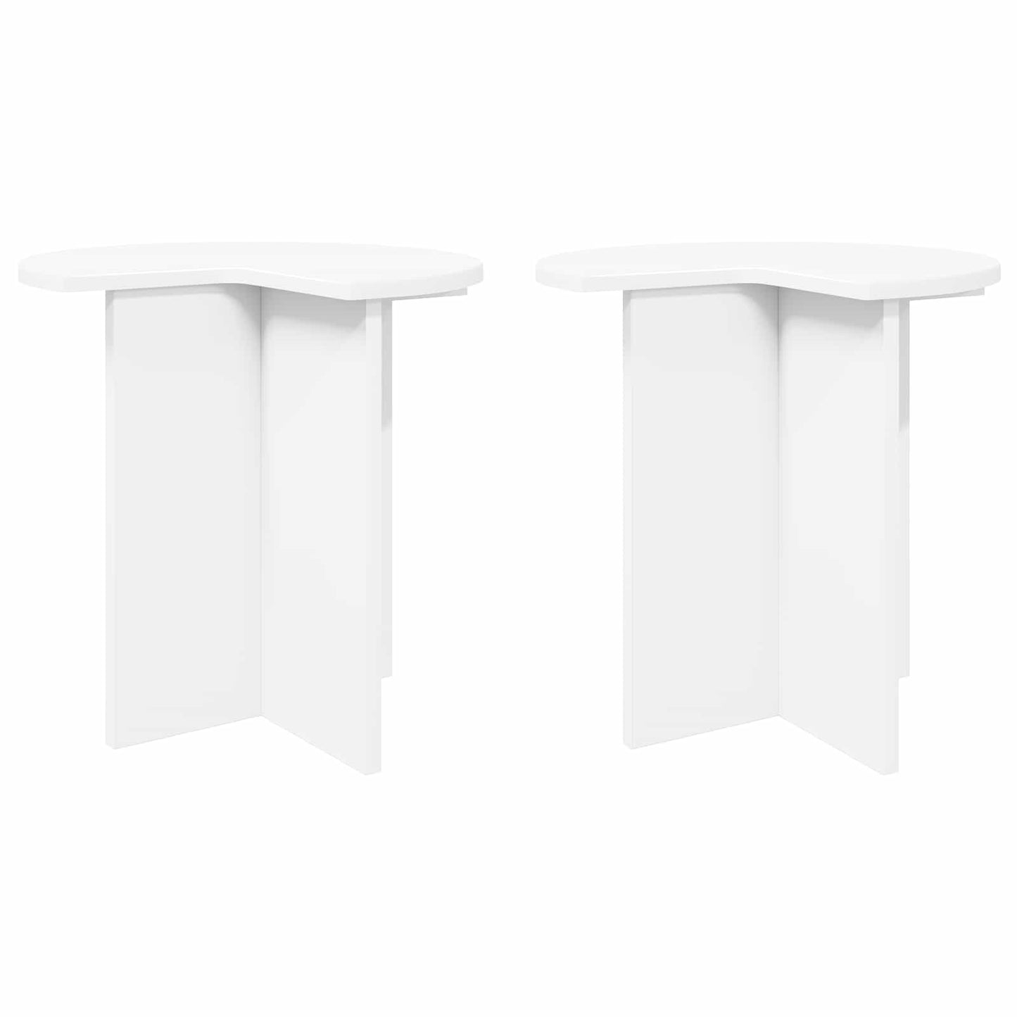 Boční Stůl S Úložištěm 2 Pcs Bílá Ø 39 X 38 Cm Kompozitní Dřevo