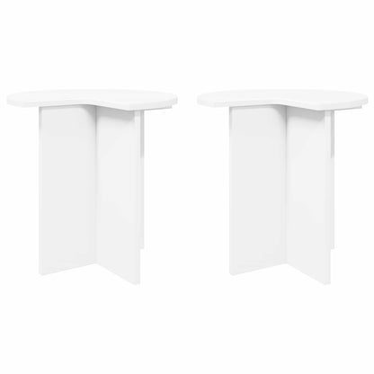 Boční Stůl S Úložištěm 2 Pcs Bílá Ø 39 X 38 Cm Kompozitní Dřevo