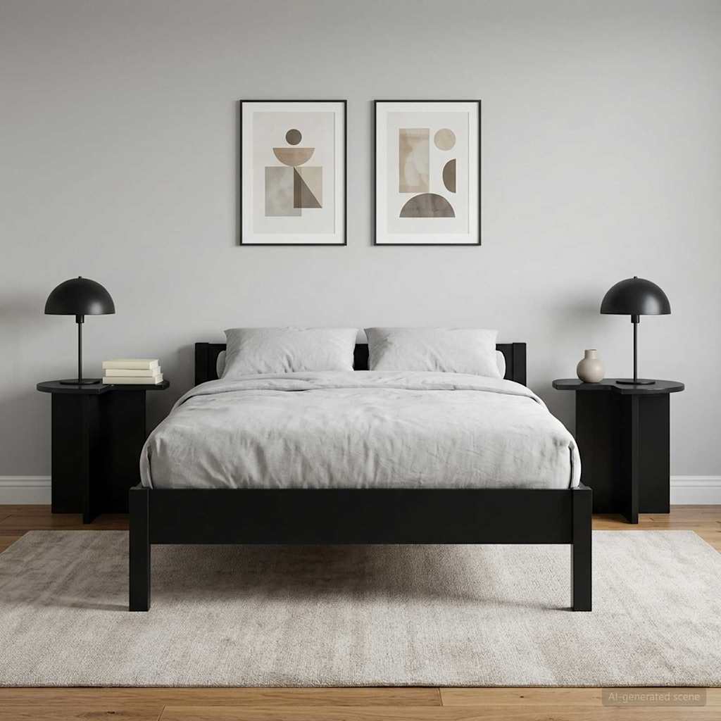 Boční Stůl 2 Pcs Černý Dub Ø 39 X 38 Cm Kompozitní Dřevo