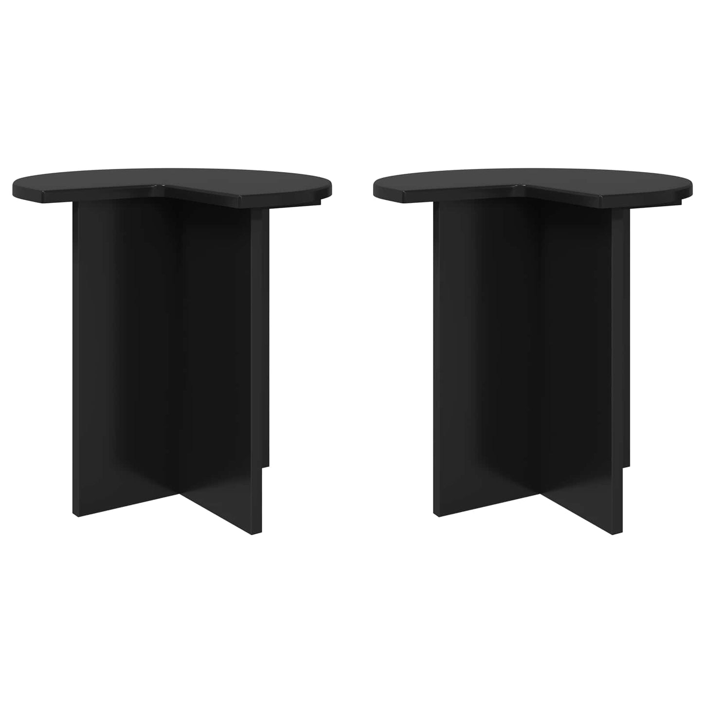 Boční Stůl 2 Pcs Černý Dub Ø 39 X 38 Cm Kompozitní Dřevo