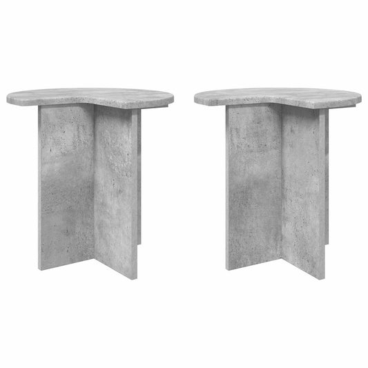 Boční Stůl 2 Pcs Betonově Šedá Ø 39 X 38 Cm Kompozitní Dřevo