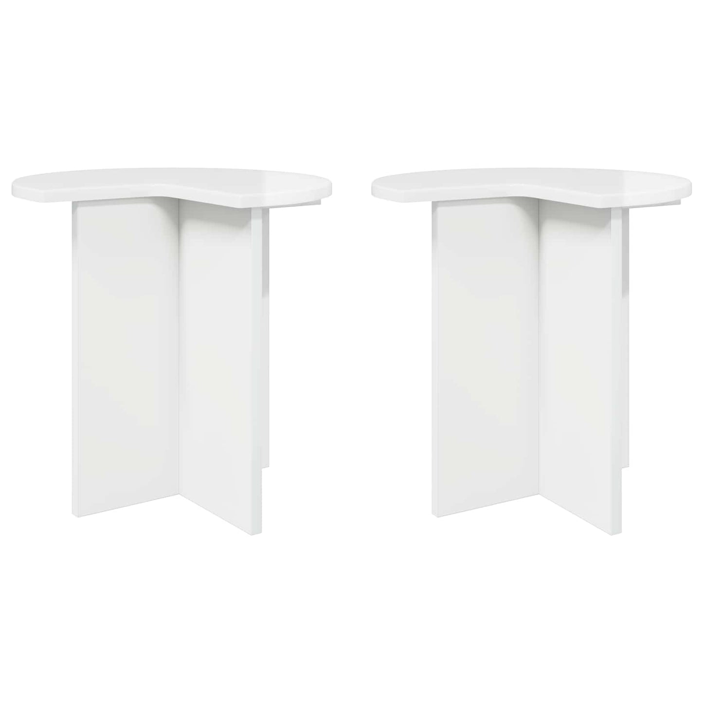 Boční Stůl S Úložištěm 2 Pcs Bílá S Vysokým Leskem Ø 39 X 38 Cm