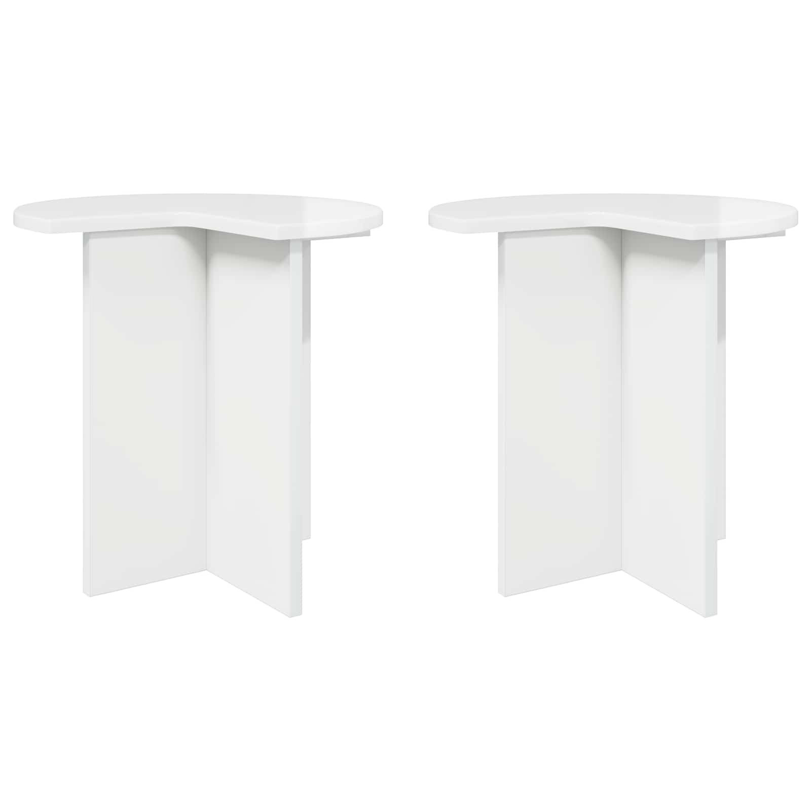 Boční Stůl S Úložištěm 2 Pcs Bílá S Vysokým Leskem Ø 39 X 38 Cm
