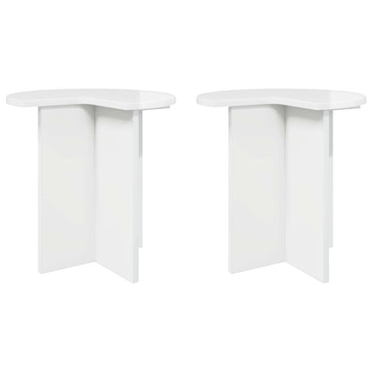 Boční Stůl S Úložištěm 2 Pcs Bílá S Vysokým Leskem Ø 39 X 38 Cm