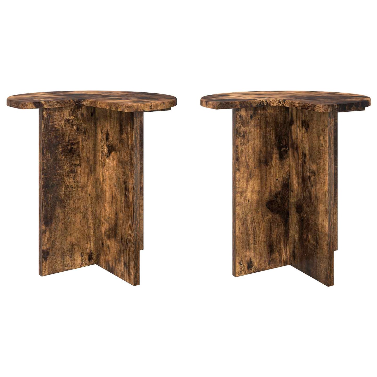 Boční Stůl 2 Pcs Kouřový Dub Ø 39 X 38 Cm Kompozitní Dřevo