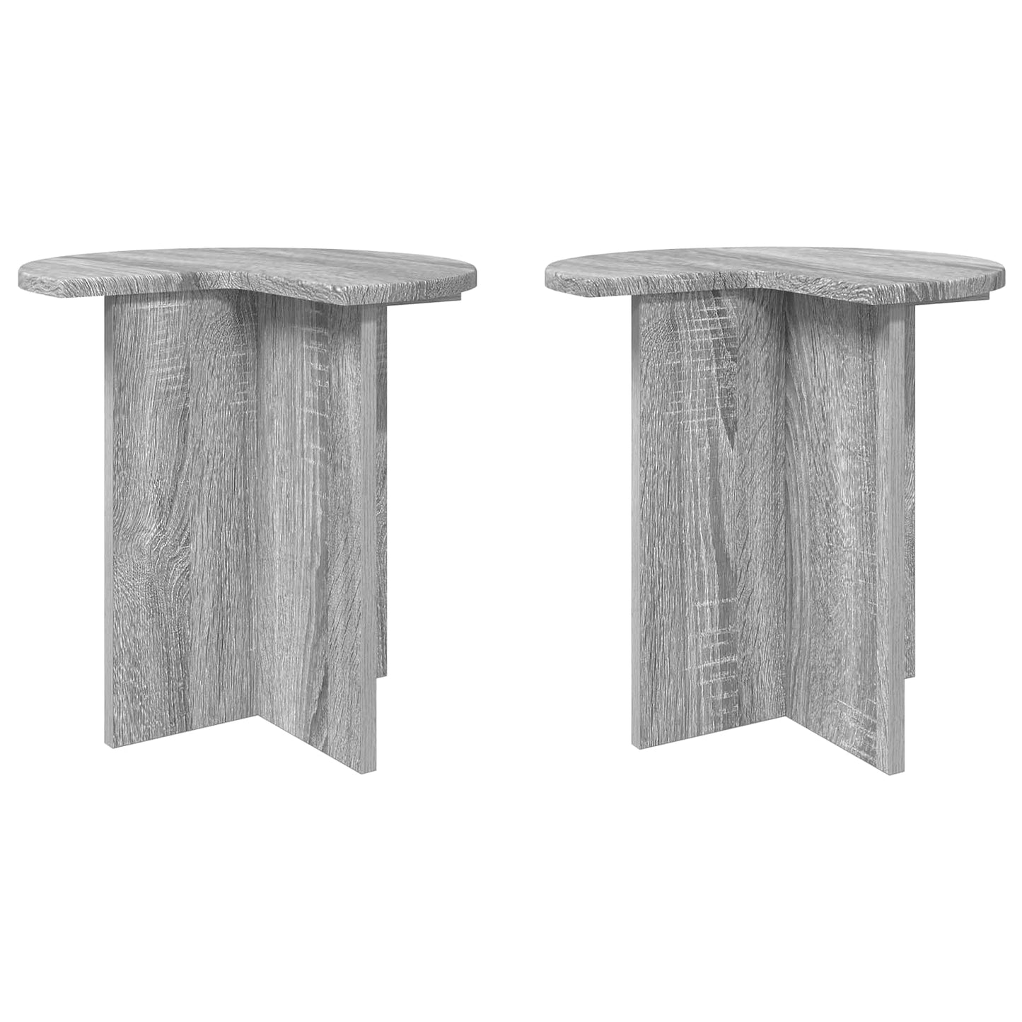 Boční Stůl 2 Pcs Šedá Sonoma Ø 39 X 38 Cm Kompozitní Dřevo