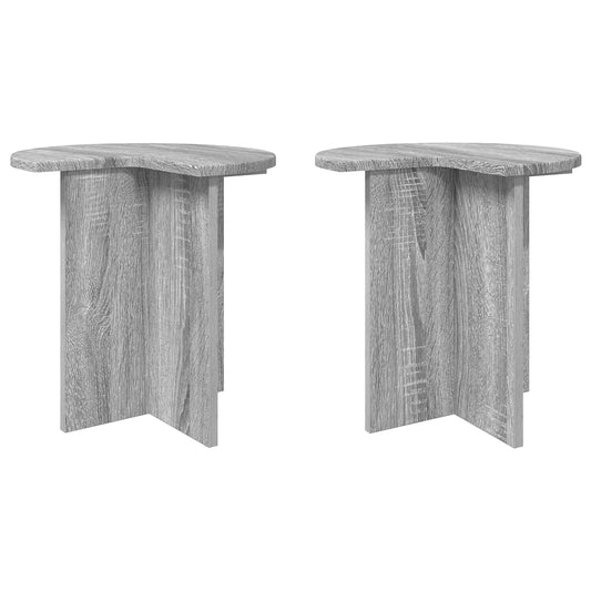 Boční Stůl 2 Pcs Šedá Sonoma Ø 39 X 38 Cm Kompozitní Dřevo