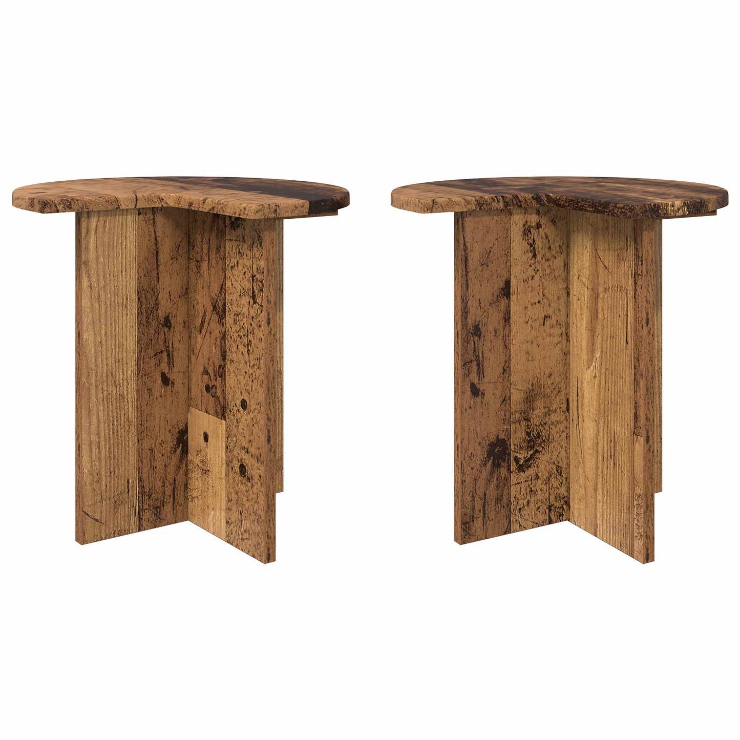 Boční Stůl 2 Pcs Staré Dřevo Ø 39 X 38 Cm Kompozitní Dřevo