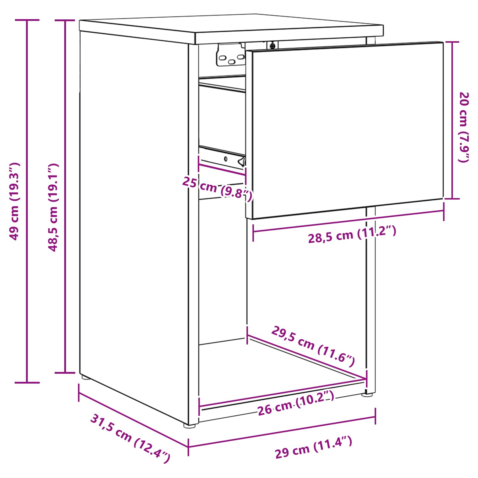 Zásuvka Pod Postel 2 Pcs Staré Dřevo 29 X 31,5 X 49 Cm
