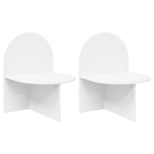 Noční Stolek 2 Pcs Bílá 48 X 49 X 65 Cm Dřevěný Materiál