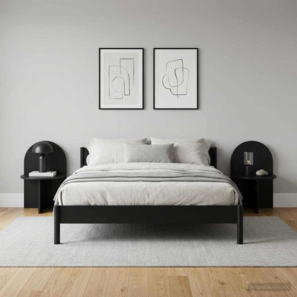 Noční Stolek 2 Pcs Černý Dub 48 X 49 X 65 Cm Dřevěný Materiál