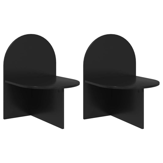 Noční Stolek 2 Pcs Černý Dub 48 X 49 X 65 Cm Dřevěný Materiál