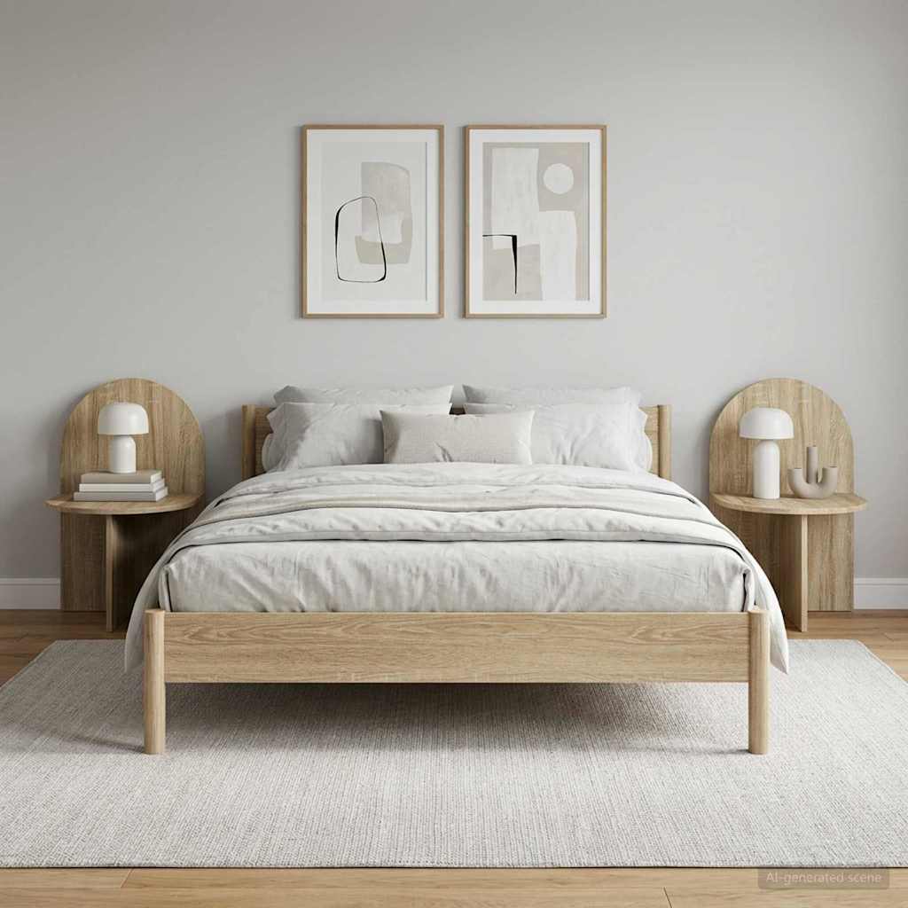 Noční Stolek 2 Pcs Dub Sonoma 48 X 49 X 65 Cm Dřevěný Materiál