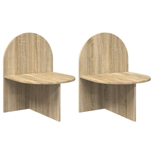 Noční Stolek 2 Pcs Dub Sonoma 48 X 49 X 65 Cm Dřevěný Materiál