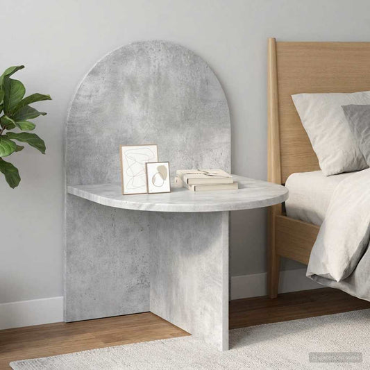 Noční Stolek Betonově Šedá 48 X 49 X 65 Cm Dřevěný Materiál
