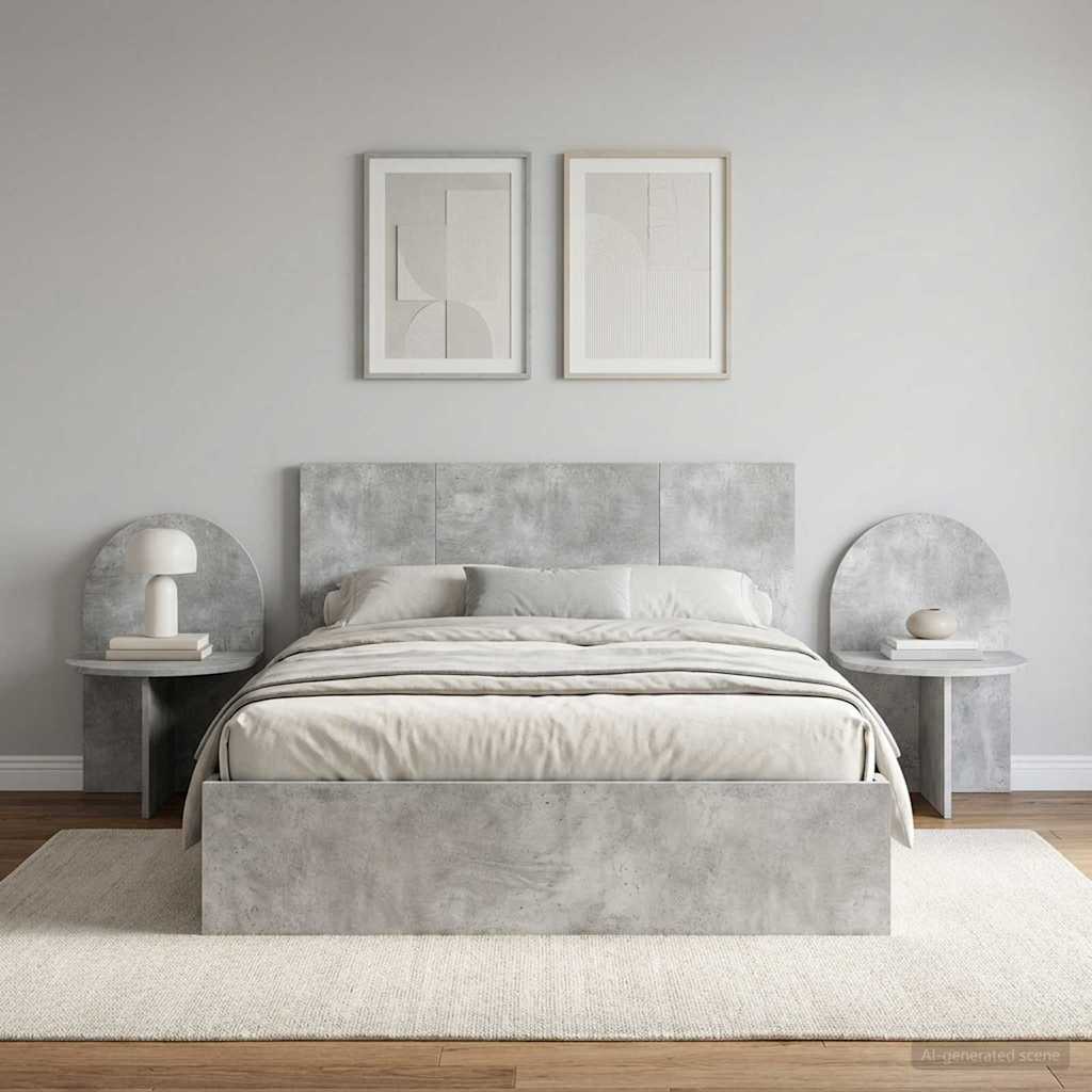 Noční Stolek 2 Pcs Betonově Šedá 48 X 49 X 65 Cm