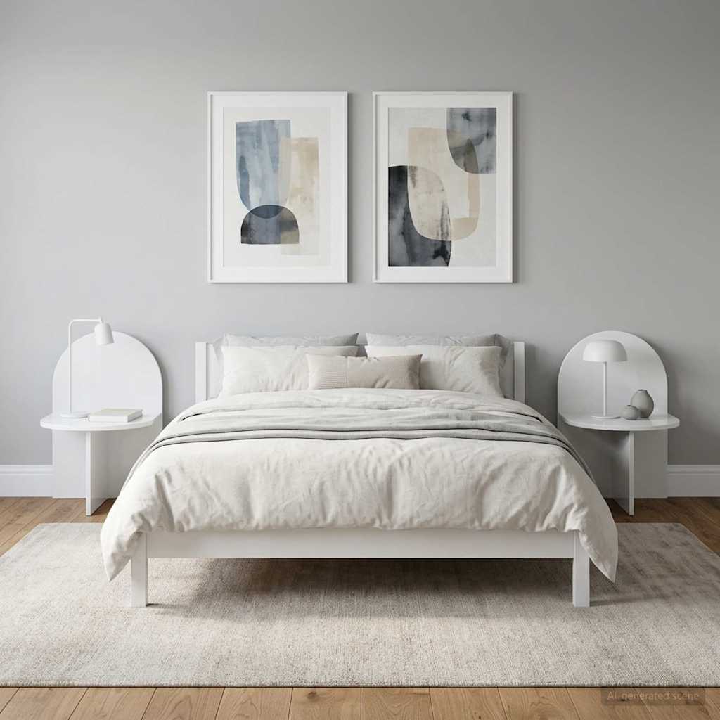 Noční Stolek 2 Pcs Bílá S Vysokým Leskem 48 X 49 X 65 Cm