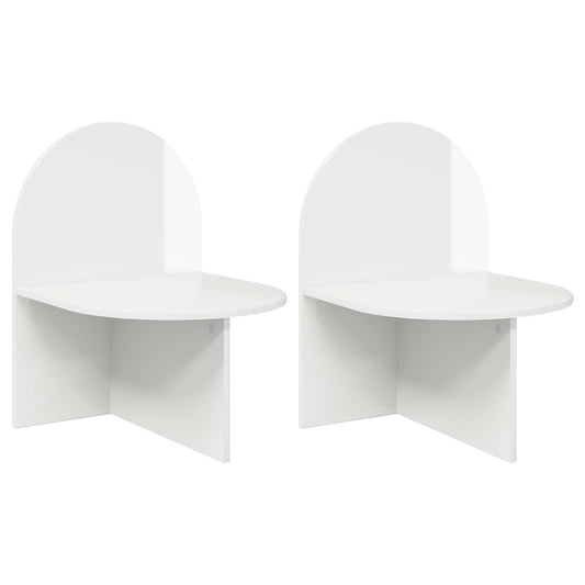 Noční Stolek 2 Pcs Bílá S Vysokým Leskem 48 X 49 X 65 Cm