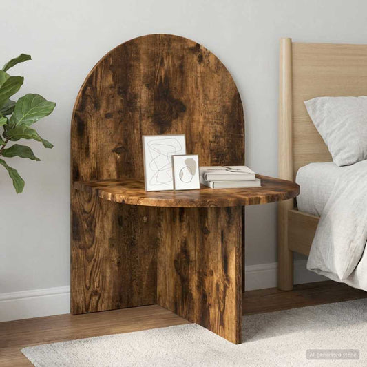Noční Stolek 2 Pcs Kouřový Dub 48 X 49 X 65 Cm Dřevěný Materiál