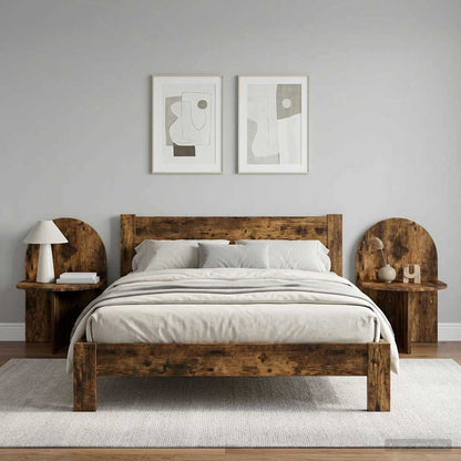 Noční Stolek 2 Pcs Kouřový Dub 48 X 49 X 65 Cm Dřevěný Materiál