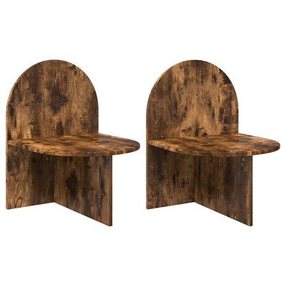 Noční Stolek 2 Pcs Kouřový Dub 48 X 49 X 65 Cm Dřevěný Materiál