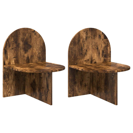 Noční Stolek 2 Pcs Kouřový Dub 48 X 49 X 65 Cm Dřevěný Materiál