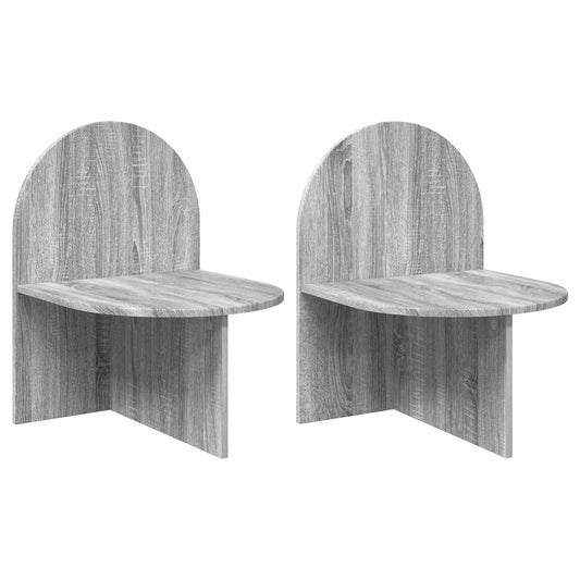 Noční Stolek 2 Pcs Šedá Sonoma 48 X 49 X 65 Cm Dřevěný Materiál