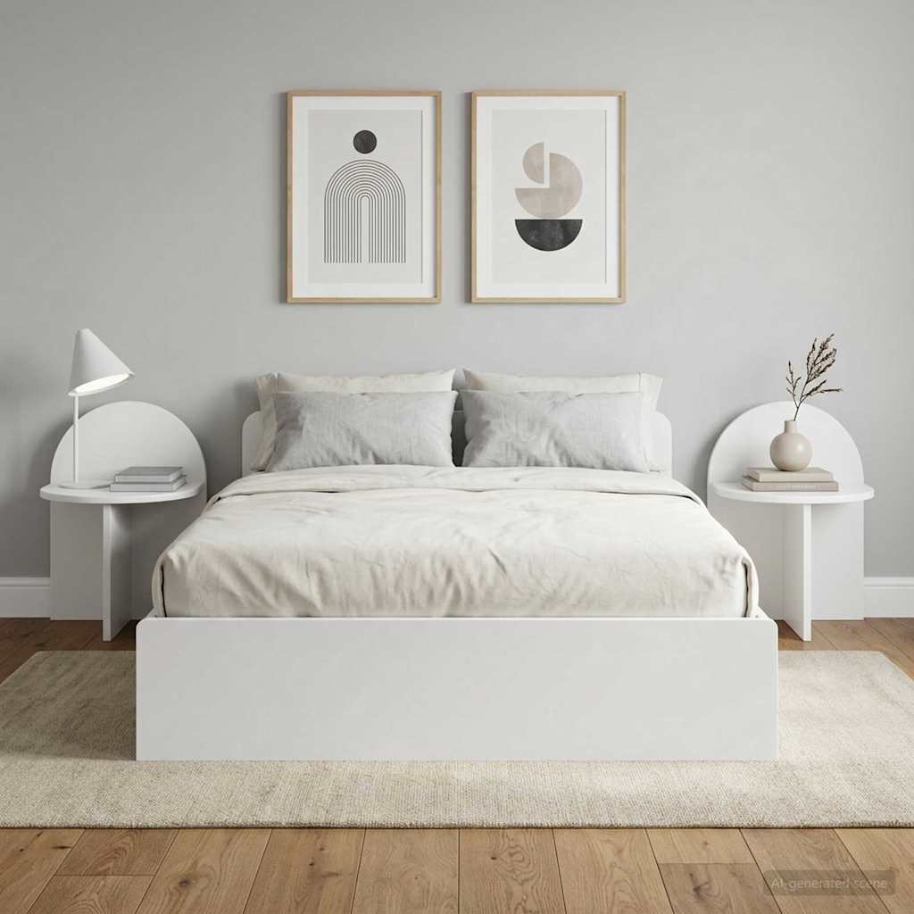 Noční Stolek 2 Pcs Bílá 40 X 35,5 X 45,5 Cm Dřevěný Materiál