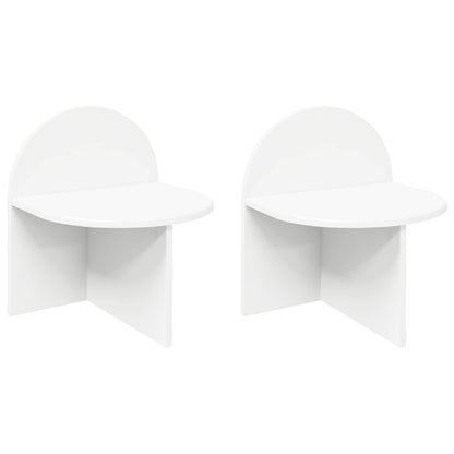 Noční Stolek 2 Pcs Bílá 40 X 35,5 X 45,5 Cm Dřevěný Materiál