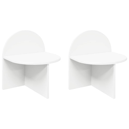 Noční Stolek 2 Pcs Bílá 40 X 35,5 X 45,5 Cm Dřevěný Materiál