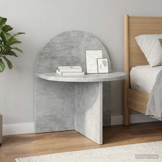 Noční Stolek Betonově Šedá 40 X 35,5 X 45,5 Cm Dřevěný Materiál
