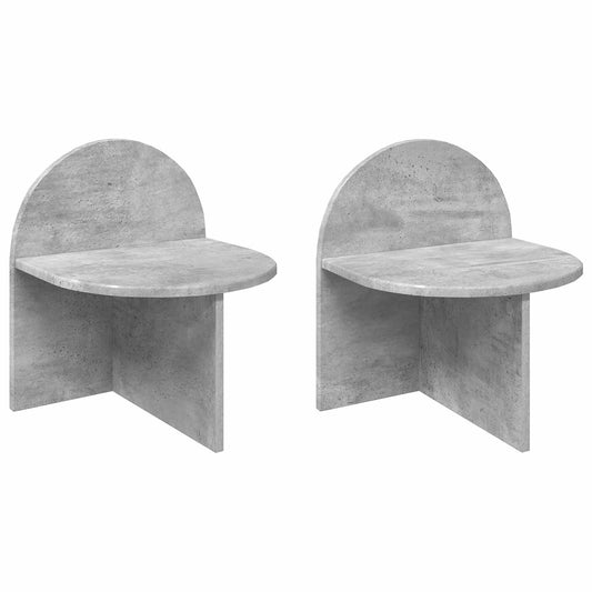 Noční Stolek 2 Pcs Betonově Šedá 40 X 35,5 X 45,5 Cm