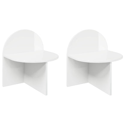 Noční Stolek 2 Pcs Bílá S Vysokým Leskem 40 X 35,5 X 45,5 Cm