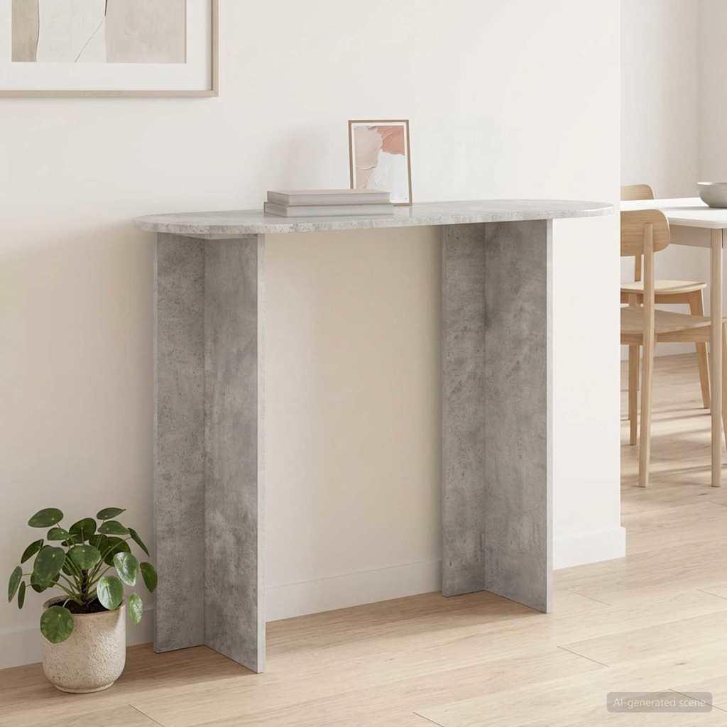 Konzolový Stolek S Úložištěm Betonově Šedá 100 X 39,5 X 75 Cm