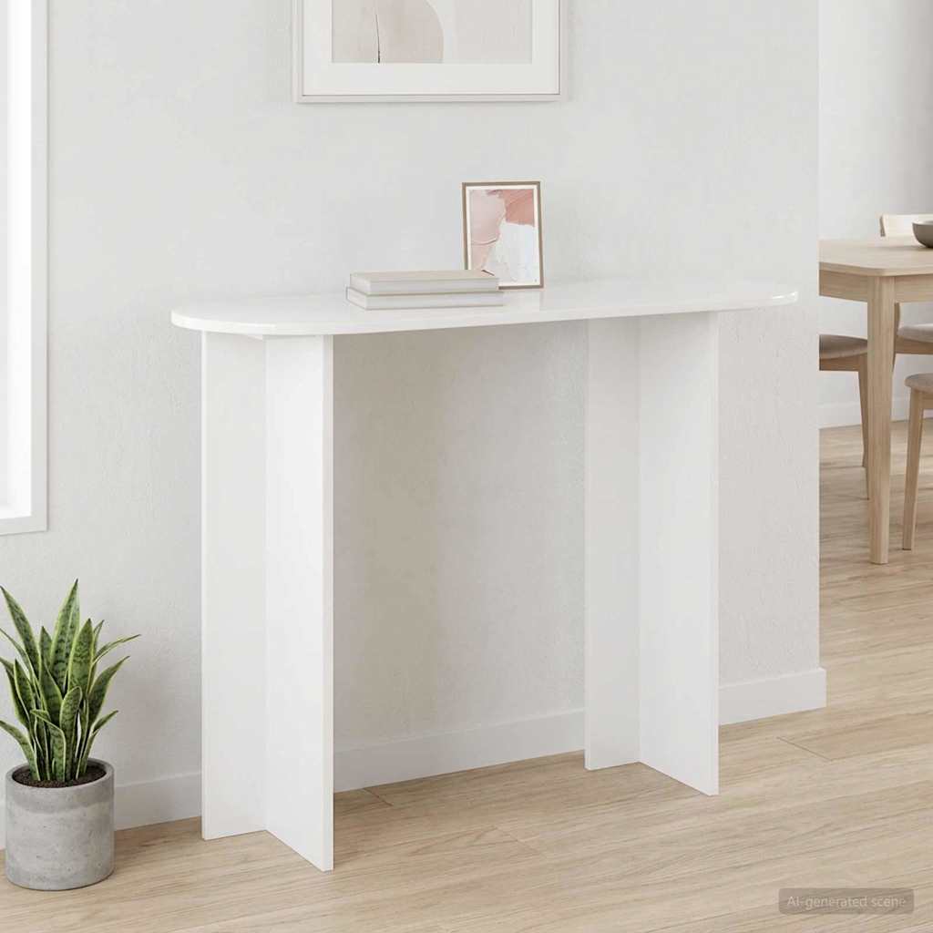 Konzolový Stolek Bílá S Vysokým Leskem 100 X 39,5 X 75 Cm