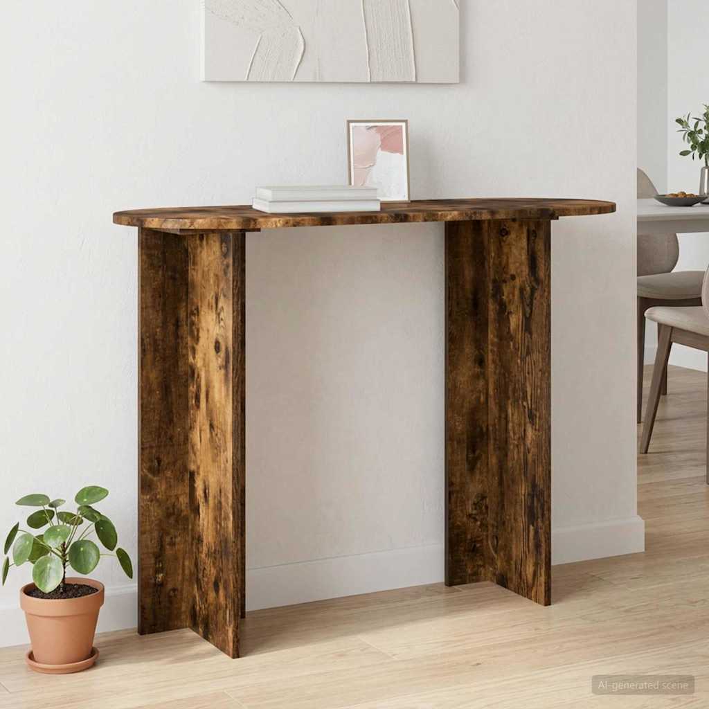 Konzolový Stolek S Úložištěm Kouřový Dub 100 X 39,5 X 75 Cm