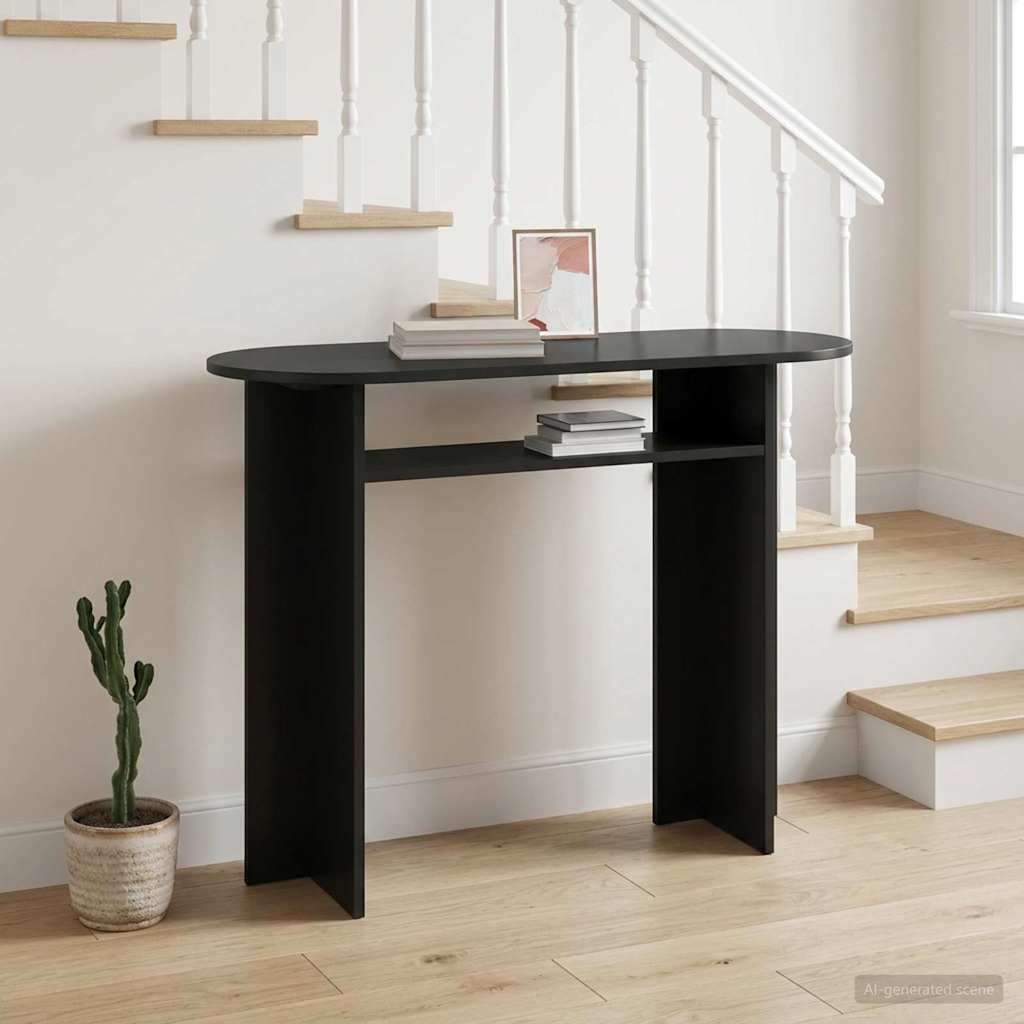 Konzolový Stolek Černý Dub 100 X 39,5 X 75 Cm Kompozitní Dřevo