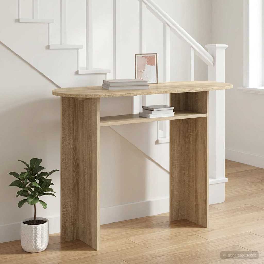 Konzolový Stolek Dub Sonoma 100 X 39,5 X 75 Cm Kompozitní Dřevo