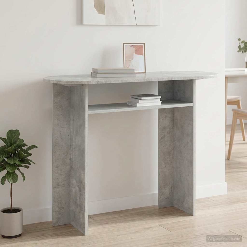 Konzolový Stolek S Úložištěm Betonově Šedá 100 X 39,5 X 75 Cm