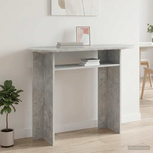 Konzolový Stolek S Úložištěm Betonově Šedá 100 X 39,5 X 75 Cm