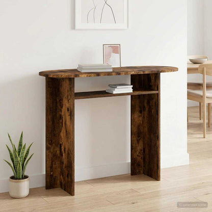 Konzolový Stolek S Úložištěm Kouřový Dub 100 X 39,5 X 75 Cm