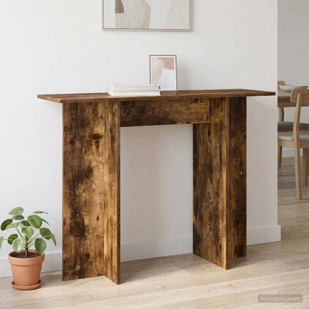 Konzolový Stolek Uzený Dub 100 X 30 X 75 Cm Kompozitní Dřevo