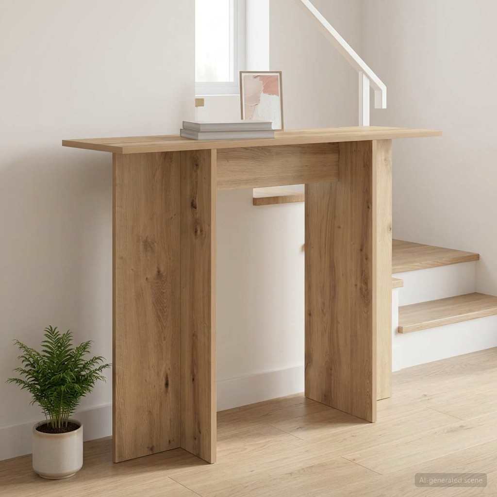Konzolový Stolek Dub Artisan 100 X 30 X 75 Cm Kompozitní Dřevo