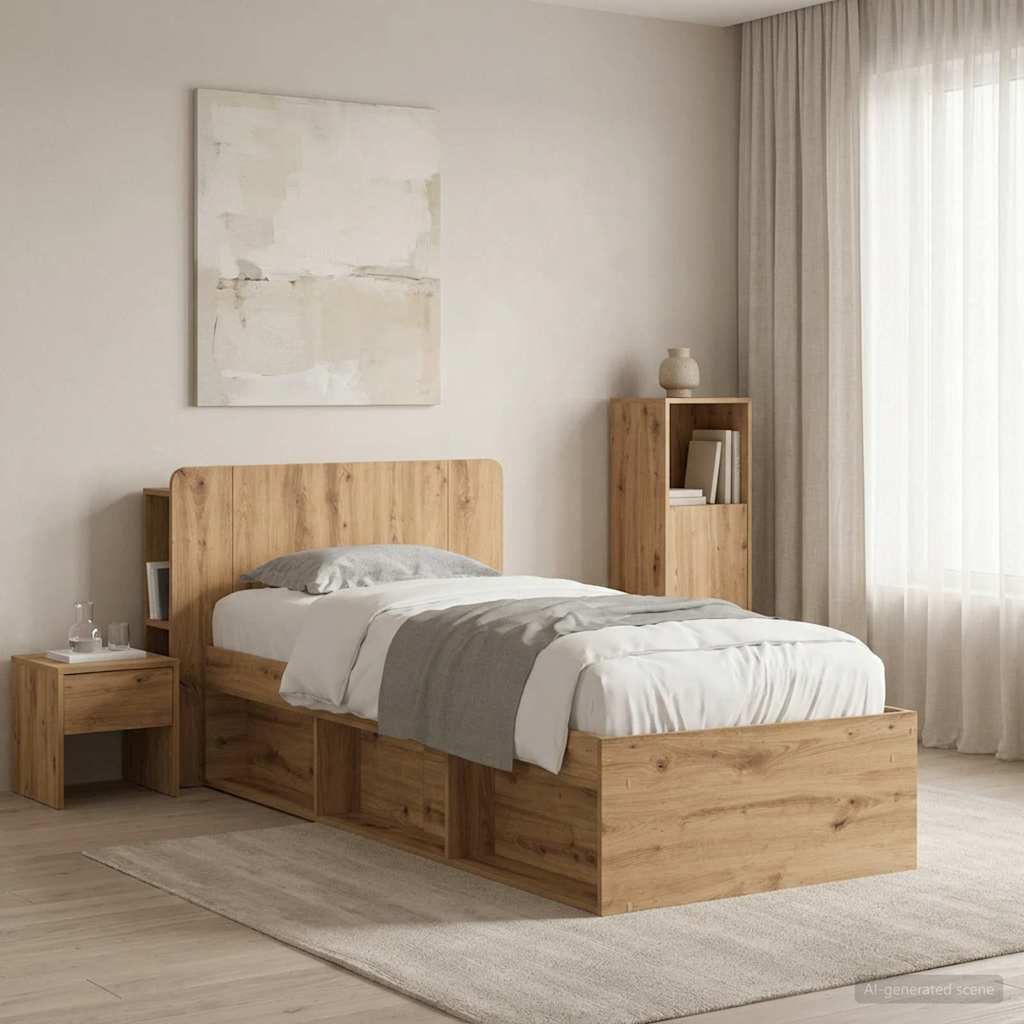 Čelo Postele Se Skříňkou Dub Artisan 80 Cm Kompozitní Dřevo