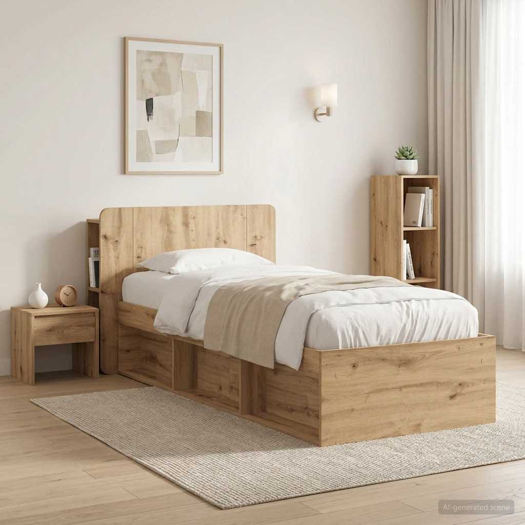 Čelo Postele Se Skříňkou Dub Artisan 100 Cm Kompozitní Dřevo