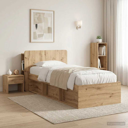 Čelo Postele Se Skříňkou Dub Artisan 100 Cm Kompozitní Dřevo