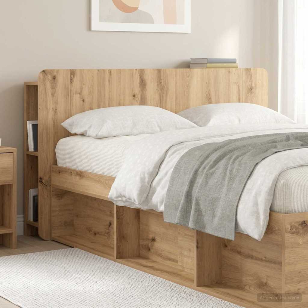 Čelo Postele Se Skříňkou Dub Artisan Kompozitní Dřevo