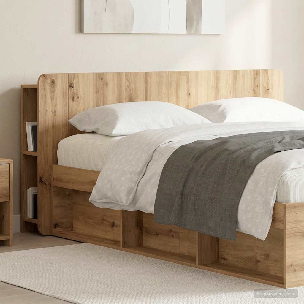 Čelo Postele Se Skříňkou Dub Artisan 140 Cm Kompozitní Dřevo